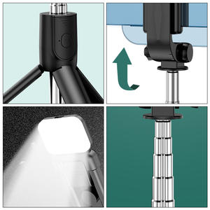 <span class=keywords><strong>2025</strong></span> алюминиевая селфи-палка, дешевый пульт дистанционного управления, 6 в <span class=keywords><strong>1</strong></span>, регулируемая селфи-палка со светом и штативом - Product Image 5