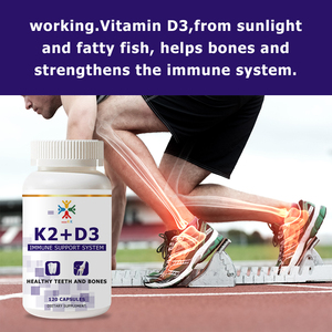 Capsules de Vitamine K2 + D3 en Gros – Formule Double Action pour Soutenir la Fonction Immunitaire et la Santé Osseuse - Product Image 5