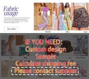 ゴールデンサプライヤースパンコール刺繍生地パーティードレス用ハイエンドウェディングレース生地パーティー用 - Product Image 6