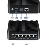 Router Firewall Sin Ventilador, Procesador Ce-leron J1900, Dispositivo de Red Linux Wifi Sim, 6 Puertos Ethernet, Mini Computadora Ubuntu