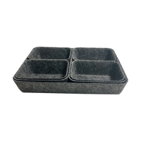 Ensemble de paniers de rangement en feutre de style minimaliste nordique, boîte de rangement en laine pour bijoux et cosmétiques