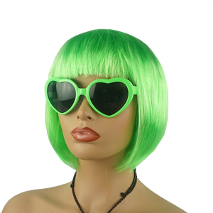 <span class=keywords><strong>Perruque</strong></span> synthétique pour adultes, prix d'usine, mode humaine, avec lunettes de soleil, <span class=keywords><strong>Halloween</strong></span>, perruques amusantes colorées, accessoires de fête, toupet - Product Image 6