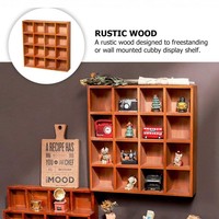 Étagère murale carrée en bois vieilli style rétro, présentoir créatif à 16 compartiments, boîte de rangement murale pour articles divers