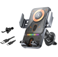 Nouvel arrivage Support de voiture sans fil 15W Chargeur de voiture sans fil Charge rapide Support de téléphone Chargeur sans fil automatique