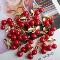 Imitation perle tridimensionnelle cerise fruits breloques bijoux à bricoler soi-même boucle d'oreille Bracelet pendentifs accessoires