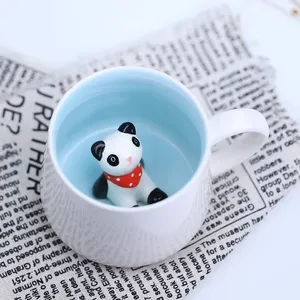 Tasse en céramique 3D créative pour animaux Tasse à café <span class=keywords><strong>Vache</strong></span> Panda Variété de tasse en céramique tridimensionnelle - Product Image 3