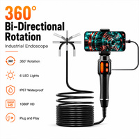 KERUI 360 °   Endoscope industriel rotatif pour l'inspection automobile, caméra de réparation, outils IP67 2MP, boroscope pour tuyaux et égouts, connexion au téléphone
