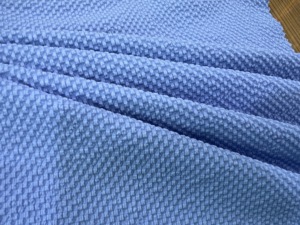 Blue bubble crepe fabric textured wrinkle cloth for dress apparel <b>home</b> <b>textile</b> decoration - Product Image 2