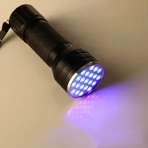 Torcia elettrica viola UV 21LED torcia elettrica di rilevamento UV 395mn UV fornita dai produttori