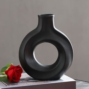 Ev dekor lüks aksesuarları ile İskandinav Modern rustik Modern dekoratif toptan seramik vazolar yapay bitkiler - Product Image 5