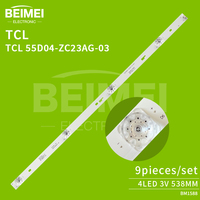 Bandeaux LED pour téléviseur TCL 55D1800 55HR332M04A1 V8 TCL 55D04-ZC23AG-03 réparation de rétroéclairage LED pour téléviseur TCL 55 pouces 9 pièces/ensemble