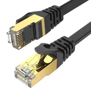 Cat8 kecepatan tinggi kabel WiFi Internet 40 Gbps 2000 Mhz - RJ45 konektor dengan berlapis emas-kompatibel dengan Cat 6
