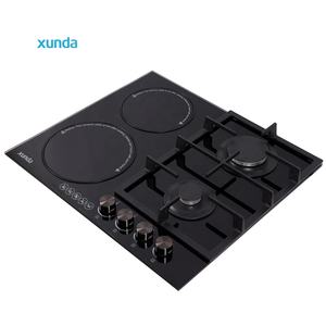 Table de cuisson encastrable Xunda OEM/ODM double combustible (gaz et électrique) à <span class=keywords><strong>induction</strong></span>/céramique, 2 brûleurs gaz et 2 brûleurs électriques, pour la maison - Product Image 4