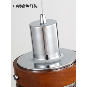 Bauhaus-Inspired Vintage Solid Wood Pendant Lamp Retro Industrial Style Long Cord for Bedroom Entryway Hallway Dining Room Bar - Product Image 3