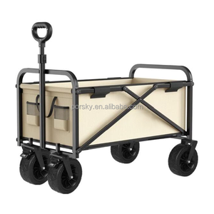 カスタム150 kgステンレス鋼折りたたみワゴンカート屋外ブレーキハンド荷物トロリーOEMサポート付き - Product Image 1