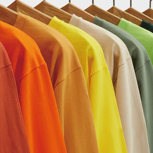 T-shirts pullover vierges en gros Streetwear en coton avec logo personnalisé, mode à manches longues avec épaules tombantes - Product Image 4