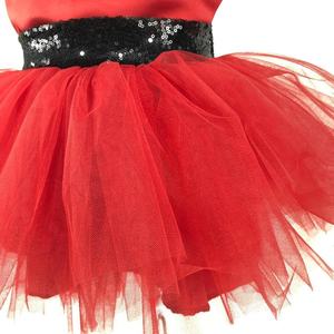 Bebemekan Baby Girl Party Dress <b>Red</b> Lace Sleeveless V-neck Midi Layered High Quality Wholesale - Product Image 6