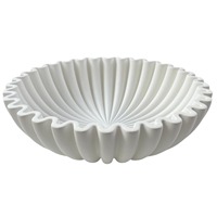 Bols décoratifs modernes simples ondulés cannelés en résine blanche