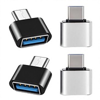 Adaptateur USB-C USB 2.0 IJiGui, connecteur OTG pour MacBook Pro 2019/2018 pour Google Pixel/Nexus (noir + argent)