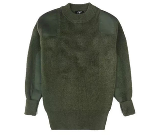 DFW0217 Customized winter warm <b>Wool</b> cotton acrylic knitted men sweaters long sleeves patched - Product Image 5