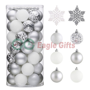EAGLEGIFTS Argent Blanc Incassable Boule de Noël <span class=keywords><strong>Scandinave</strong></span> Kit De Décoration De Noël Pour Fiesta - Product Image 4