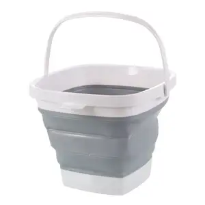 Hot Selling Products Usa Collapsible Foldable Silicone Bucket Pail Square Plastic Bucket Cleaning Mop Folding Water Bucket