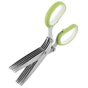 Tùy Chỉnh Chuyên Nghiệp Kéo Nhà Bếp Thép Không Gỉ Đa Chức Năng 3Blades <span class=keywords><strong>5</strong></span> Blades Herb Kéo - Product Image 2