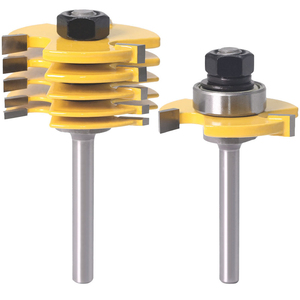 Lot de <span class=keywords><strong>6</strong></span> fraises <span class=keywords><strong>à</strong></span> <span class=keywords><strong>rainurer</strong></span> réglables pour le travail du bois, fraises <span class=keywords><strong>à</strong></span> <span class=keywords><strong>rainurer</strong></span> en T avec roulement pour rainurage, outils de bricolage pour le travail du bois - Product Image 2