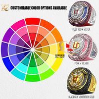 Bague de championnat en alliage plaqué or noir personnalisée édition 2026, certifiée CMA, avec nom et numéro - Rugby masculin