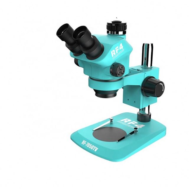 RF4 Trinocular Microscope 7-50X Zoom RF7050TV Industrial Microscope for Phone Motherboard Repair Jewelry Checking Microscope