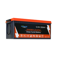 Baterai Lithium Ion LiFePO4 Solid State 12V 200Ah Kustom Shenzhen Grenergy untuk RV, LAF12200, Garansi 5 Tahun