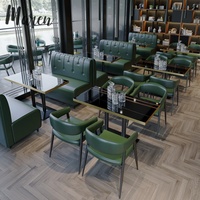 Chaises de restaurant en cuir, sièges de banquette modernes, mobilier de café, ensemble de chaises et canapés, mobilier de salon de restaurant