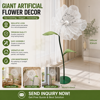 Rose artificielle géante de 160 cm, fleur de sol en soie, haute qualité, faite à la main, décoration florale moderne, support personnalisé OEM ODM pour mariage et événements