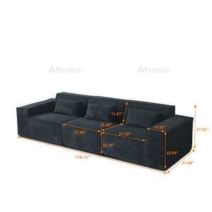 Atunus vải nhung kẻ mà<span class=keywords><strong>u</strong></span> đen nén đi VĂNG PHÒNG KHÁCH hình chữ <span class=keywords><strong>U</strong></span> có thể giặt văn phòng phòng khách sạn mô-đun bộ sofa cắt - Product Image 5