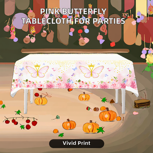 DAMAI Modern Pink Spring Butterfly Themed Disposable Environment-Friendly Rectangular Waterproof <b>Tablecloth</b> New Year - Product Image 2