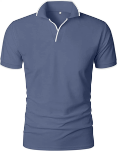 Vente en gros de polos grande taille pour hommes Chemise en tricot à manches courtes unie blanche avec logo brodé sur mesure Motif d'été imprimé - Product Image 6