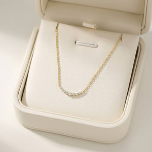 Hong Kong Fine Jewelry Wholesaler Elegant Smile Design 18K <b>Solid</b> <b>Gold</b> Natural Diamond <b>Pendant</b> Necklace Gift For Lady Daily Wear - Product Image 6