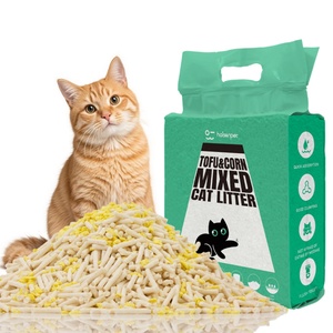 Arena para gatos de tofu y maíz de bajo MOQ, etiqueta blanca personalizada, biodegradable, aglomerante, sin polvo, desechable por el inodoro, para negocios de mascotas - Product Image 1