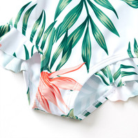 Maillot de bain mère et fille père et fils en tissu écologique imprimé personnalisé maillot de bain quatre pièces parent-enfant