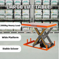 Plateforme élévatrice à ciseaux personnalisée, entièrement électrique, 2000 kg, pour chariot élévateur à palettes, tables de levage hydrauliques
