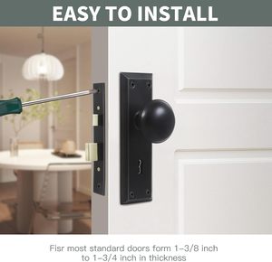 Set di Maniglie Vintage per Porte con Serratura e Chiave Scheletro, Serratura a Incasso per Porte Interne - Product Image 2