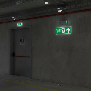 Señal de Salida de Emergencia con Flecha Ascendente, Luz Fotoluminiscente, Interior/Exterior, IP65, Fuente de Luz SMD, Acero, Aluminio, Acrílico, Metal - Product Image 3