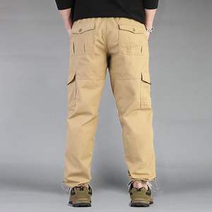 Pantalones <span class=keywords><strong>Cargo</strong></span> Largos Ohsisa Casuales para Hombre 100% Algodón para Primavera y Otoño, Overol Holgado con Múltiples Bolsillos para Exteriores - Product Image 4