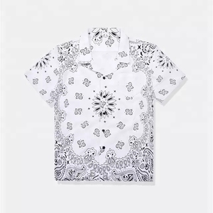 <span class=keywords><strong>เสื้อ</strong></span>เชิ้ตผ้าฝ้ายลำลองผู้ชาย แขนสั้น ปกพับลายดอกไม้ฤดูร้อน สไตล์ฮิปฮอป - Product Image 1