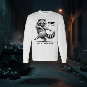 Camiseta de manga larga con meme de Raccoon Dancing Not My Trash Not My Dumpster - Product Image 3