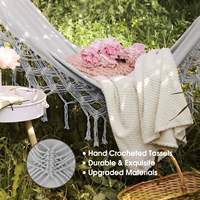 Hamac suspendu portable en macramé brésilien pour le jardin et le camping