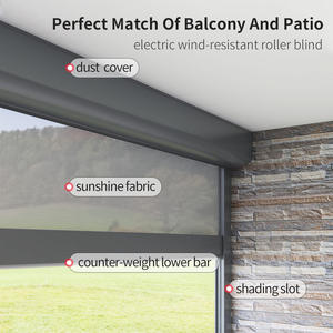 ZSHINE, persianas enrollables motorizadas para exteriores, Control remoto, pantalla con cremallera resistente <span class=keywords><strong>a</strong></span> la intemperie para exteriores, para porche, balcón, RV, personalizada - Product Image 5