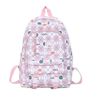 2024 à la mode étanche filles lycée sac à dos mignon lapin imprimé sac d'école avec fermeture à glissière - Product Image 5