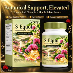 Tabletas de Apoyo para la Menopausia S-Equol Red Clover de Marca Privada, Mezcla Herbal Vegana Sin OMG para el Equilibrio Hormonal Diario y el Bienestar de la Mujer - Product Image 3
