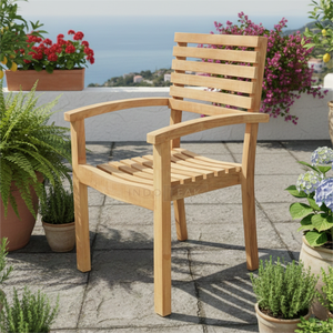 Svelte Dining <b>Chair</b> delivers exceptional comfort with a clean teak design offering stackable convenience and stylish versatility - Product Image 4